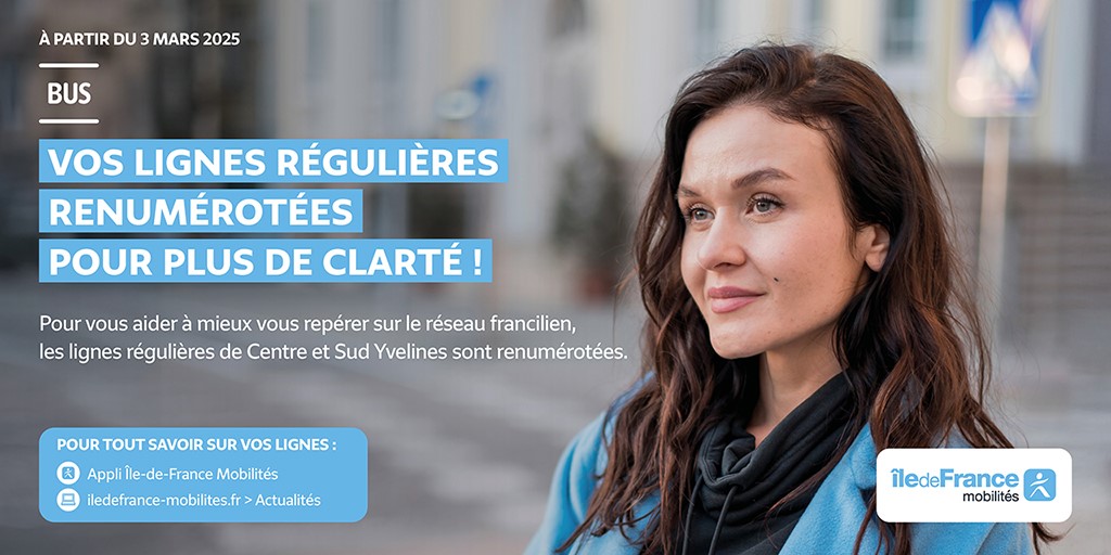 Nouvelle numérotation des lignes de bus en Centre et Sud Yvelines !