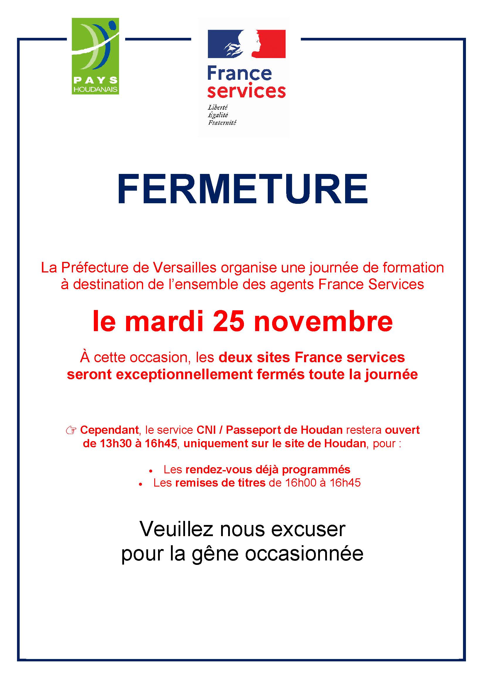 📢 Fermeture France services