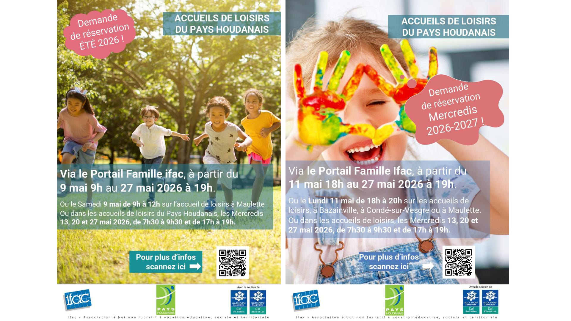 Inscriptions vacances &eacute;t&eacute; 2026 et mercredis 2026/2027 dans les accueils de loisirs du Pays Houdanais g&eacute;r&eacute;s par l&rsquo;ifac