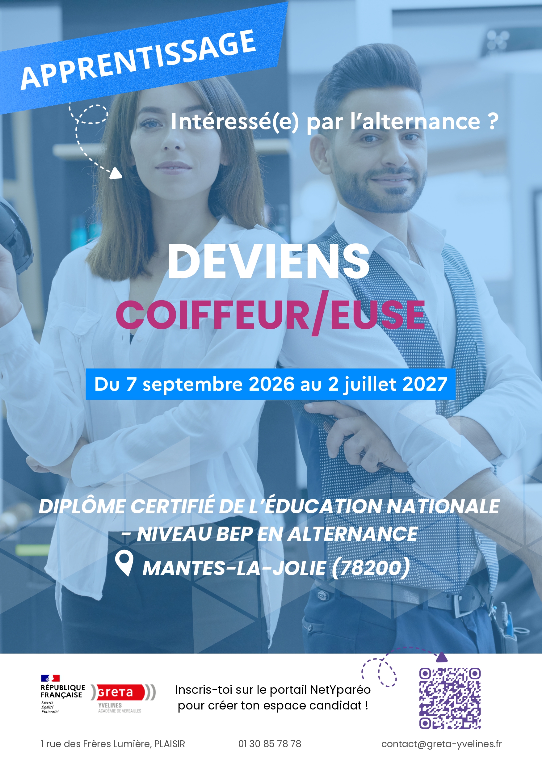 Formez-vous aux métiers de la coiffure avec le GRETA des Yvelines
